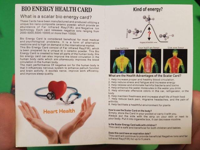 Bio Energy Negative Ion Card