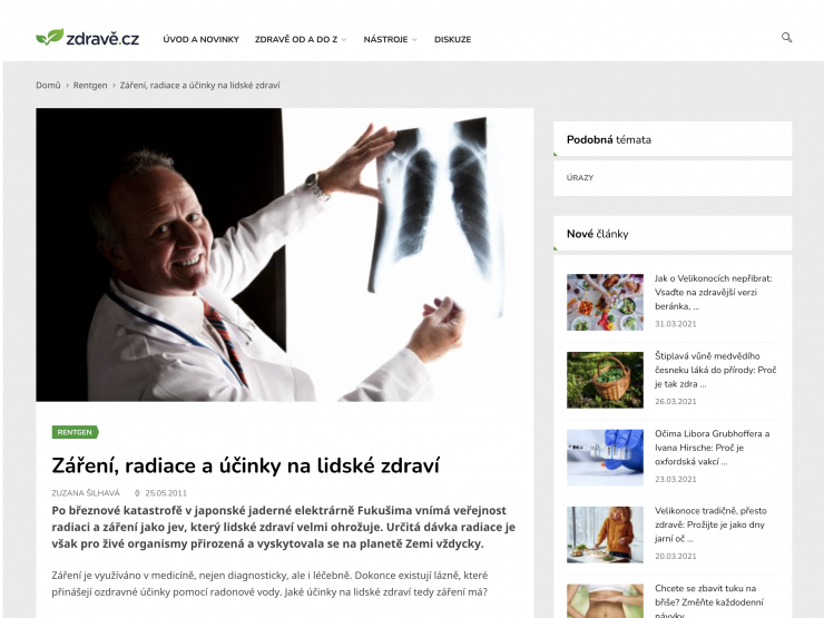 Záření, radiace a účinky na lidské zdraví