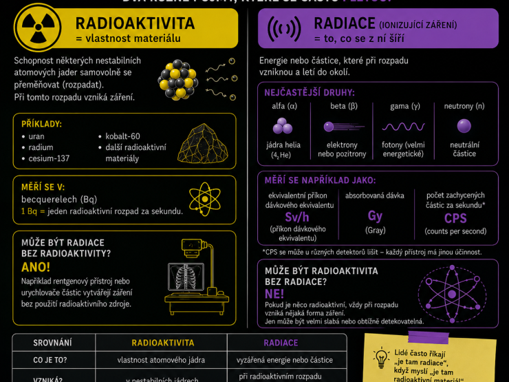 Radioaktivita vs. radiace