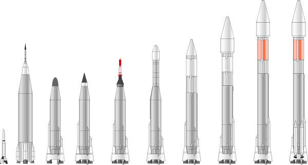  Z balistických nosičů jaderných hlavic vycházejí třeba rakety Atlas. - Zdroj: http://www.astronautix.com/
