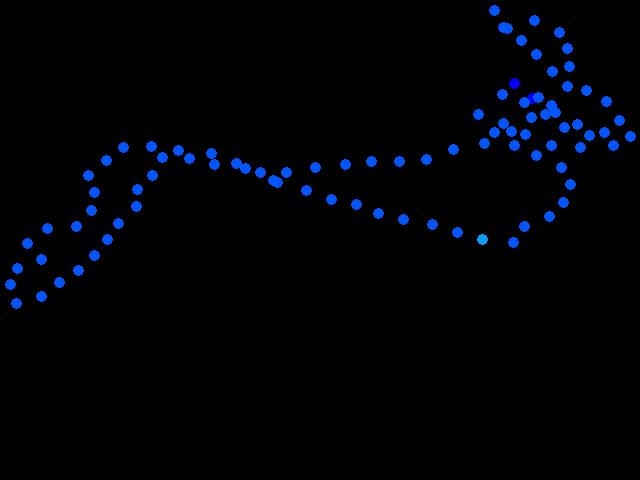  Bor - ověření gama anomálie - walk 0.09 - 0.21 µSv/h