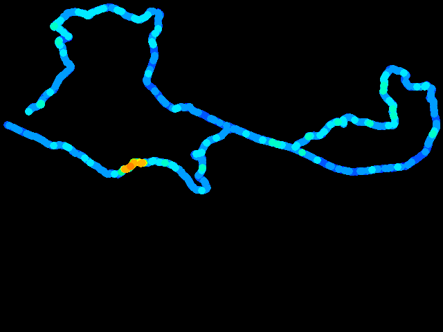  výlet na Pajndl přes býv chemickou úpravnu Nejdek 0.04 - 2.23 µSv/h