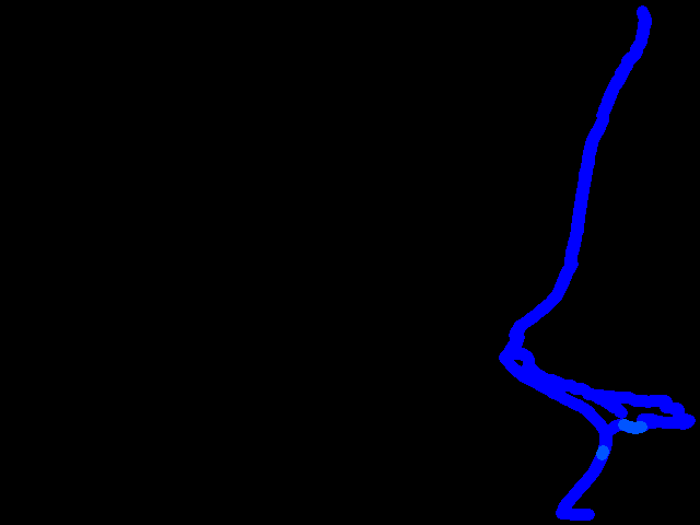  chůze, detektor 1m nad zemí 0.05 - 0.1 µSv/h