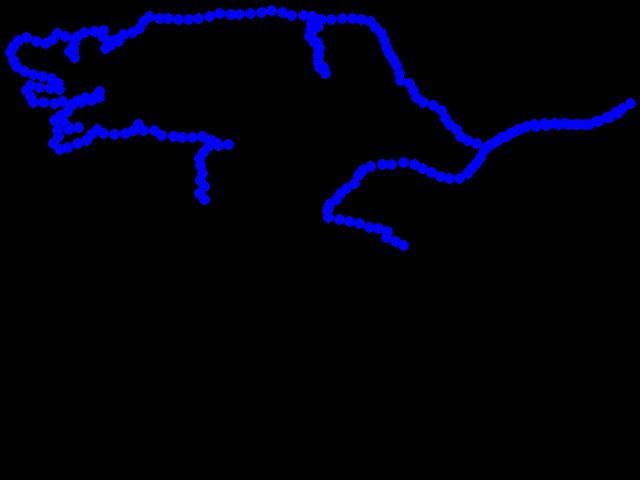  chůze, detektor 1m nad zemí 0.05 - 0.09 µSv/h