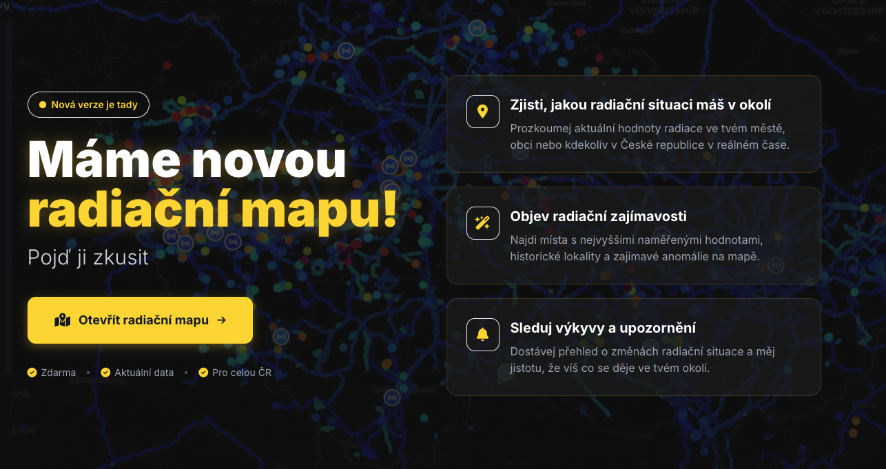 Interaktivní mapa radiačně zajímavých míst
