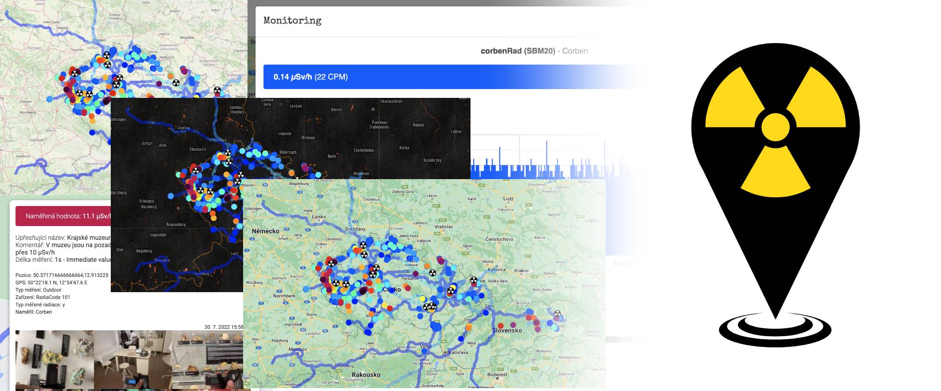 Interaktivní mapa radiačně zajímavých míst